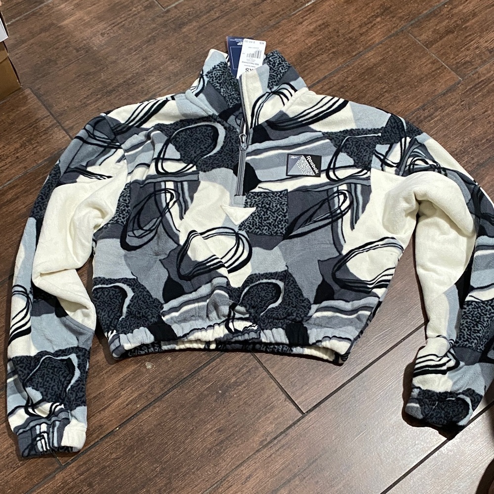Reebok Monochrome Abstract Fleece Jacket